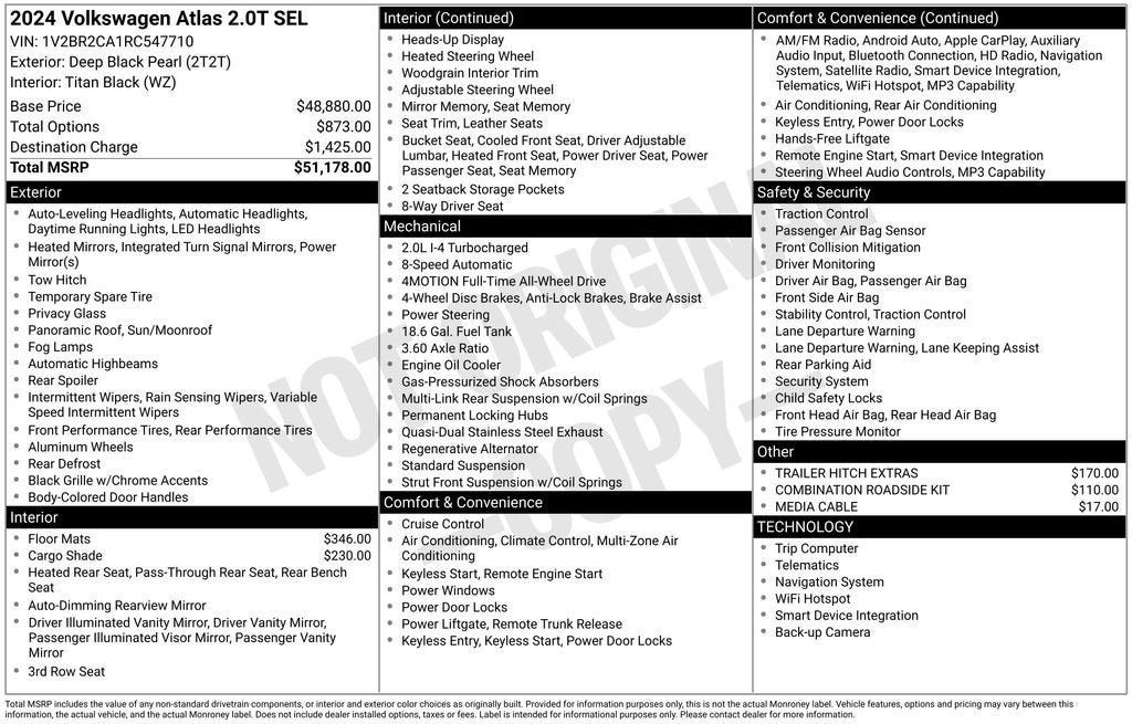 2024 Volkswagen Atlas 2.0T SEL