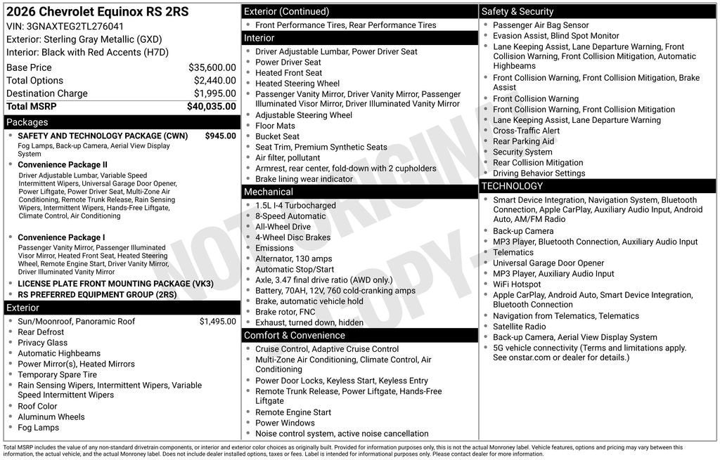 2026 Chevrolet Equinox RS