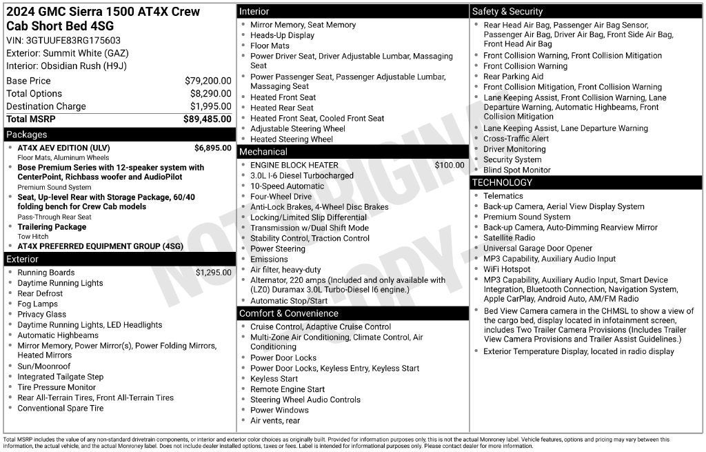 2024 GMC Sierra 1500 AT4X