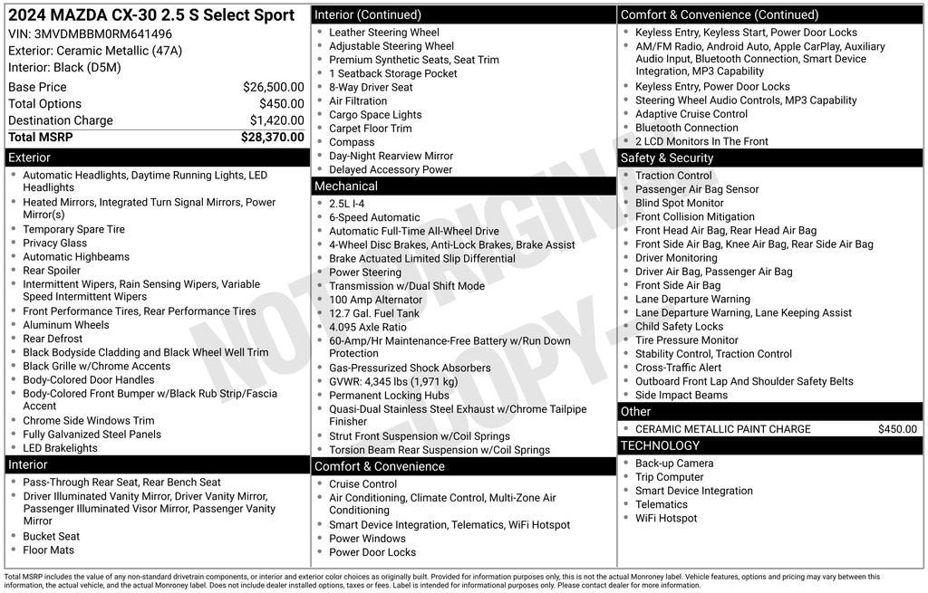 2024 Mazda Mazda CX-30 2.5 S Select Sport