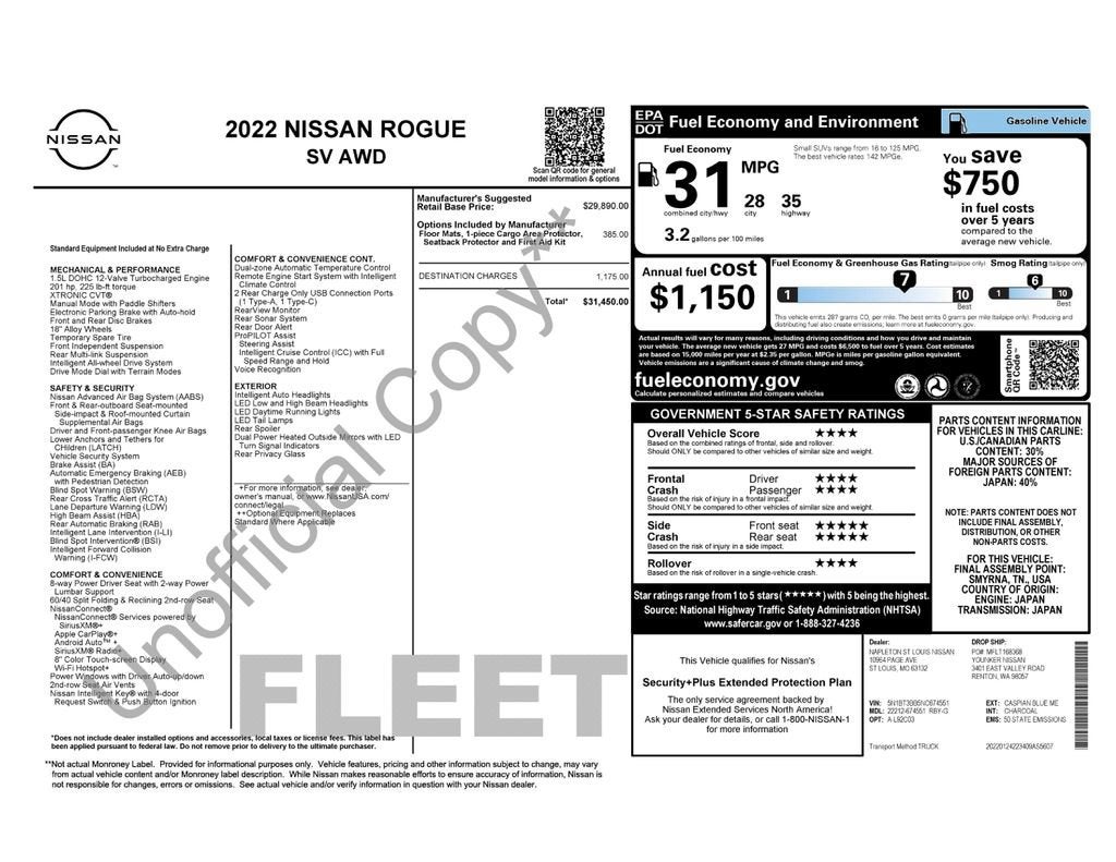 2022 Nissan Rogue SV Intelligent AWD