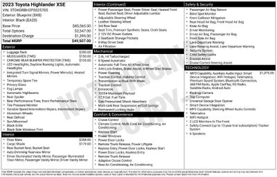 2023 Toyota Highlander XSE