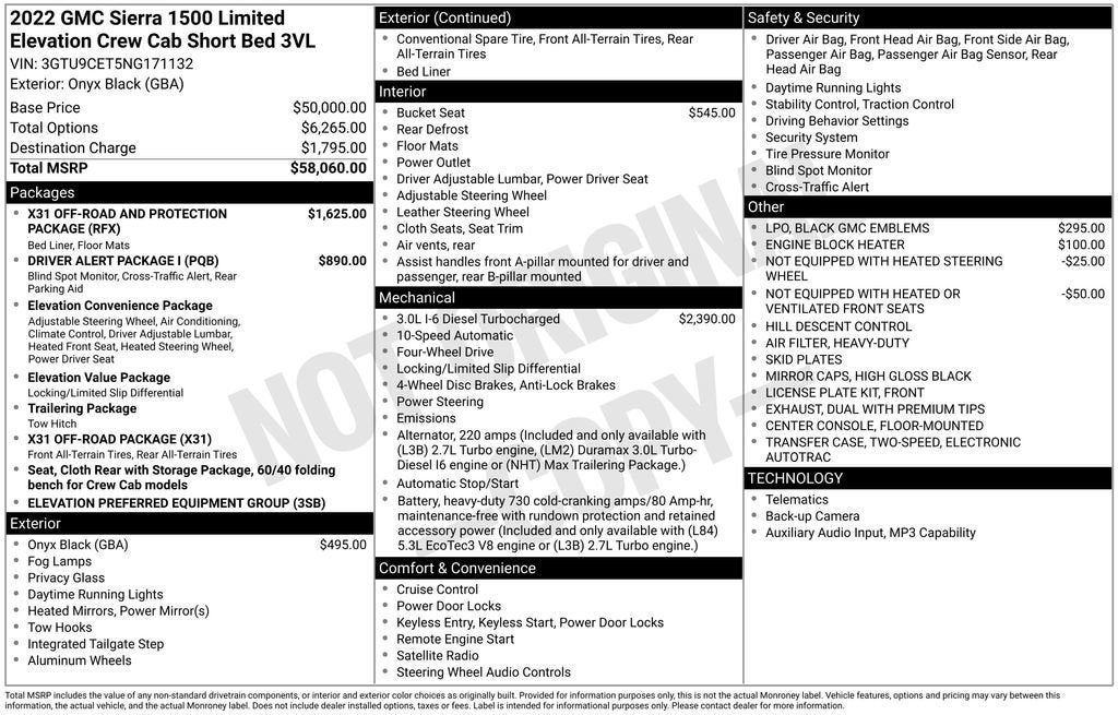 2022 GMC Sierra 1500 Limited Elevation