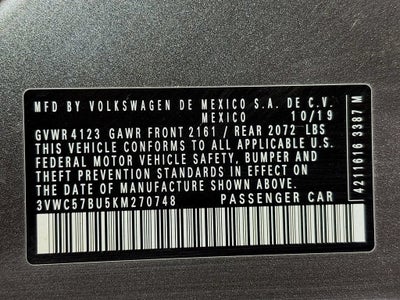 2019 Volkswagen Jetta 1.4T SE